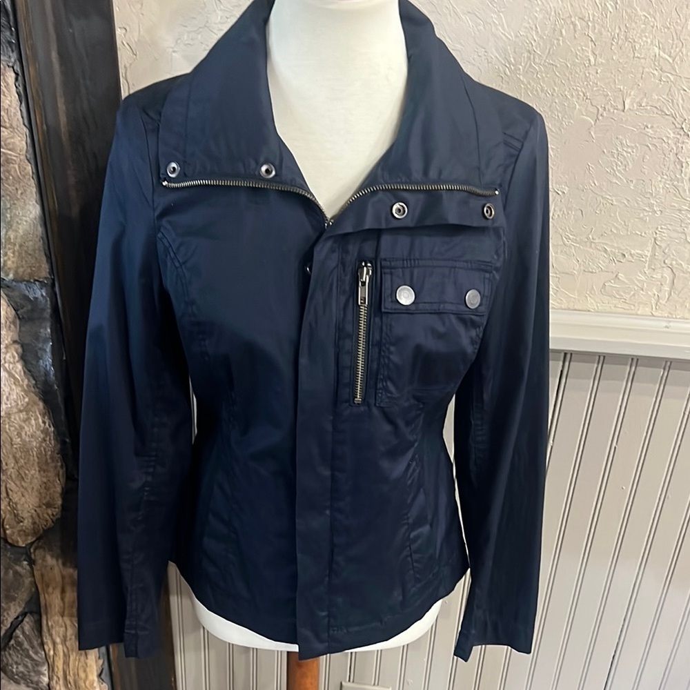Calvin Klein Jeans Blue Utility Jacket with Wide Collar